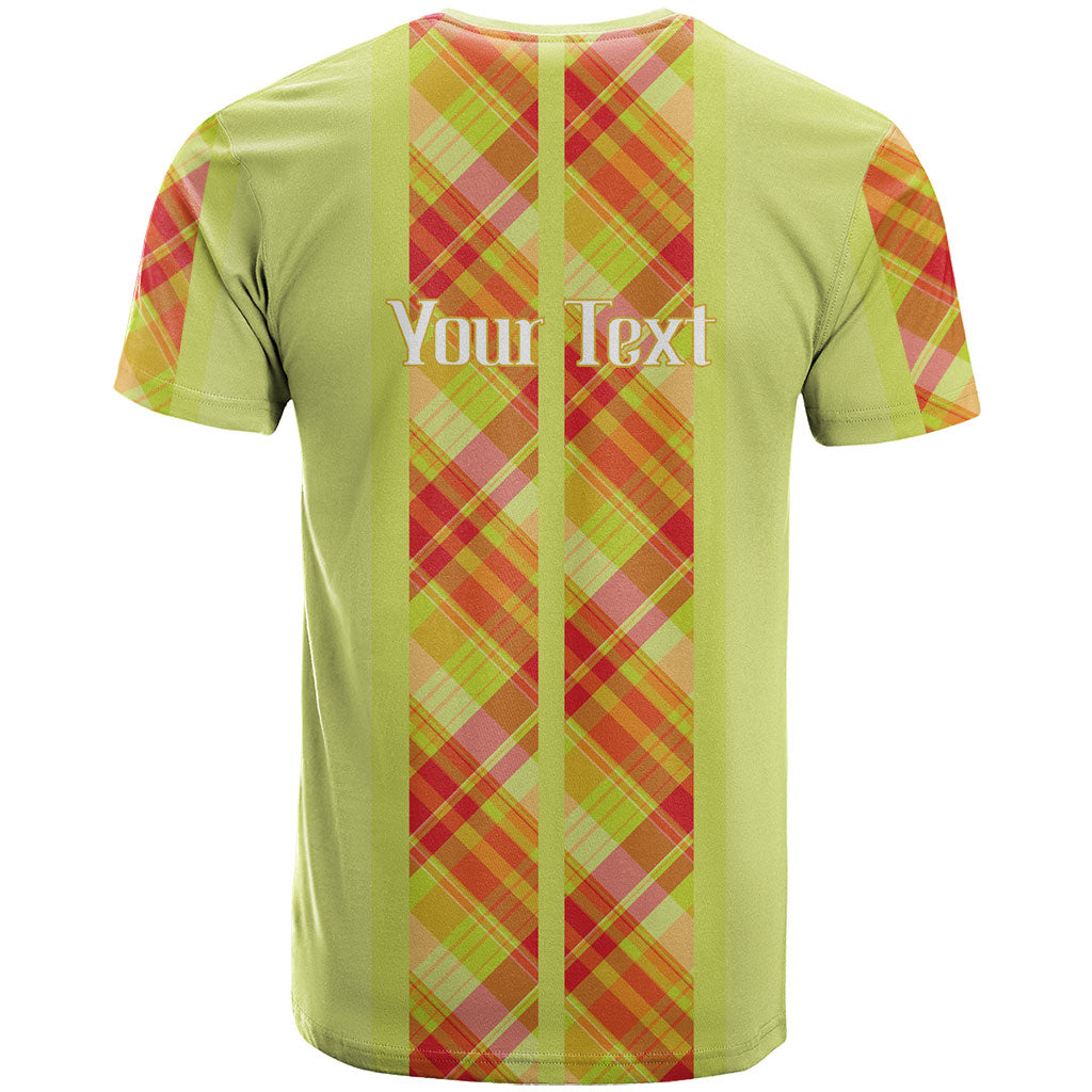Personalized Bon Fete Kweyol Sent Lisi T Shirt Saint Lucia Creole Day Madras Motifs Yellow