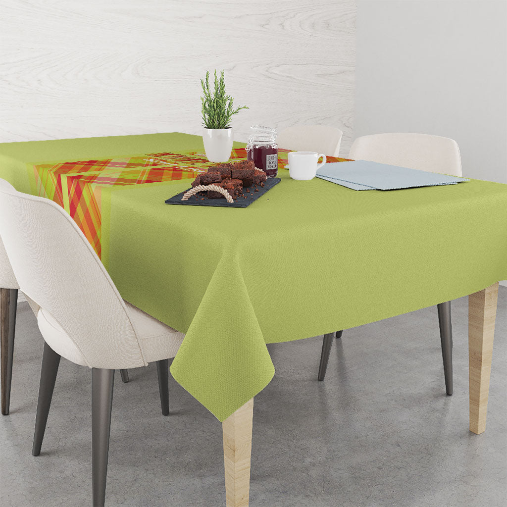 Bon Fete Kweyol Sent Lisi Tablecloth Saint Lucia Creole Day Madras Motifs Yellow