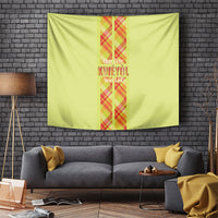 Bon Fete Kweyol Sent Lisi Tapestry Saint Lucia Creole Day Madras Motifs Yellow