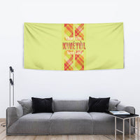Bon Fete Kweyol Sent Lisi Tapestry Saint Lucia Creole Day Madras Motifs Yellow