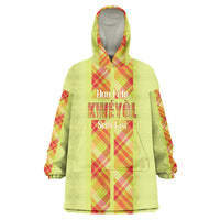 Personalized Bon Fete Kweyol Sent Lisi Wearable Blanket Hoodie Saint Lucia Creole Day Madras Motifs Yellow