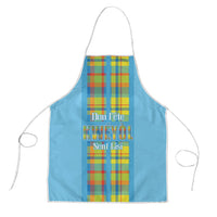 Bon Fete Kweyol Sent Lisi Apron Saint Lucia Creole Day Madras Motifs Blue