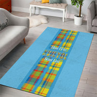 Bon Fete Kweyol Sent Lisi Area Rug Saint Lucia Creole Day Madras Motifs Blue