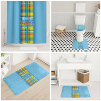 Bon Fete Kweyol Sent Lisi Bathroom Set Saint Lucia Creole Day Madras Motifs Blue