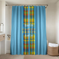 Bon Fete Kweyol Sent Lisi Bathroom Set Saint Lucia Creole Day Madras Motifs Blue