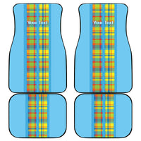 Personalized Bon Fete Kweyol Sent Lisi Car Mats Saint Lucia Creole Day Madras Motifs Blue