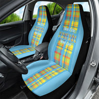 Bon Fete Kweyol Sent Lisi Car Seat Cover Saint Lucia Creole Day Madras Motifs Blue