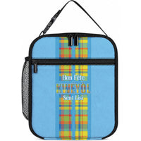 Bon Fete Kweyol Sent Lisi Lunch Bag Saint Lucia Creole Day Madras Motifs Blue