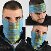Bon Fete Kweyol Sent Lisi Neck Gaiter Saint Lucia Creole Day Madras Motifs Blue