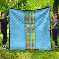 Bon Fete Kweyol Sent Lisi Quilt Saint Lucia Creole Day Madras Motifs Blue