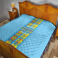 Bon Fete Kweyol Sent Lisi Quilt Saint Lucia Creole Day Madras Motifs Blue