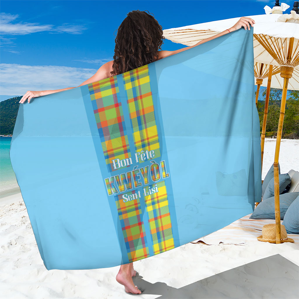 Bon Fete Kweyol Sent Lisi Sarong Saint Lucia Creole Day Madras Motifs Blue