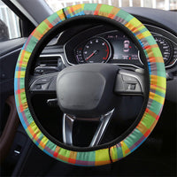 Bon Fete Kweyol Sent Lisi Steering Wheel Cover Saint Lucia Creole Day Madras Motifs Blue