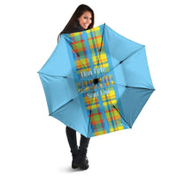 Bon Fete Kweyol Sent Lisi Umbrella Saint Lucia Creole Day Madras Motifs Blue