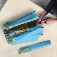 Bon Fete Kweyol Sent Lisi Umbrella Saint Lucia Creole Day Madras Motifs Blue