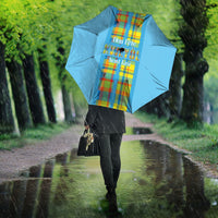 Bon Fete Kweyol Sent Lisi Umbrella Saint Lucia Creole Day Madras Motifs Blue