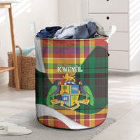Bon Fete Kweyol Dominica Laundry Basket Creole Day Coat Of Arms Madras Motifs