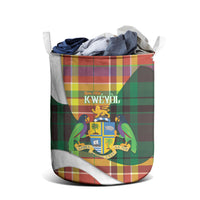 Bon Fete Kweyol Dominica Laundry Basket Creole Day Coat Of Arms Madras Motifs