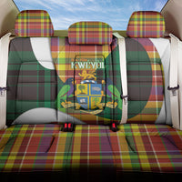 Bon Fete Kweyol Dominica Back Car Seat Cover Creole Day Coat Of Arms Madras Motifs