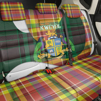 Bon Fete Kweyol Dominica Back Car Seat Cover Creole Day Coat Of Arms Madras Motifs