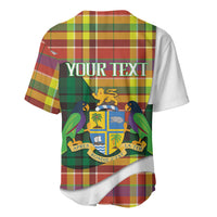 Personalized Bon Fete Kweyol Dominica Baseball Jersey Creole Day Coat Of Arms Madras Motifs