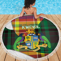 Bon Fete Kweyol Dominica Beach Blanket Creole Day Coat Of Arms Madras Motifs