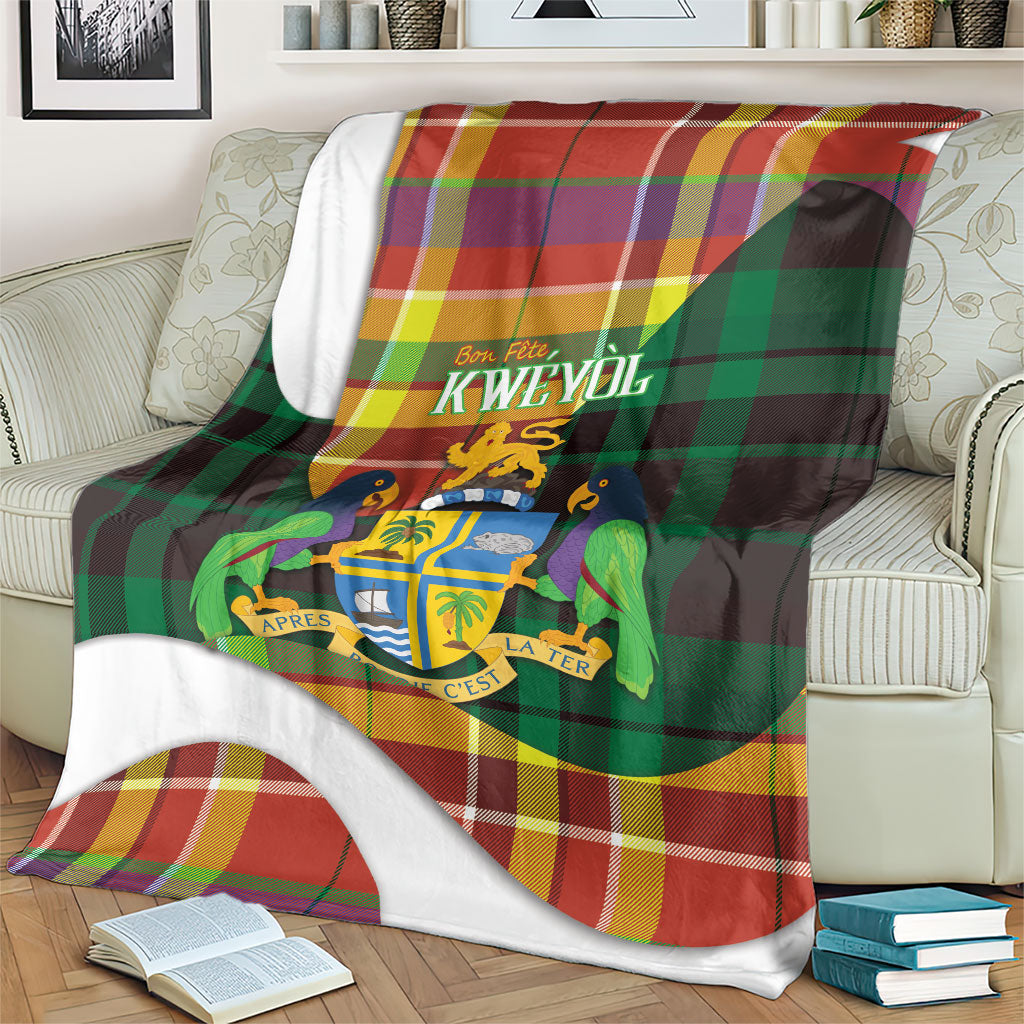 Bon Fete Kweyol Dominica Blanket Creole Day Coat Of Arms Madras Motifs