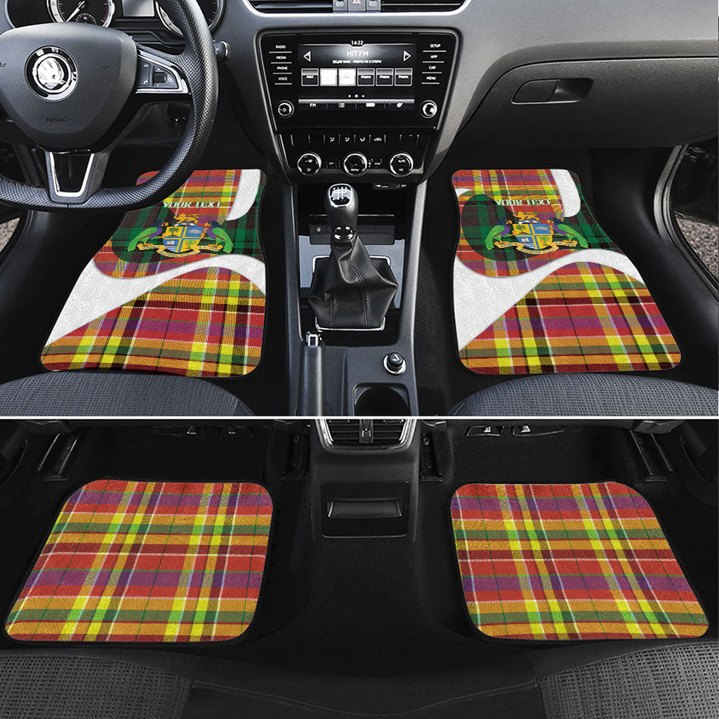 Personalized Bon Fete Kweyol Dominica Car Mats Creole Day Coat Of Arms Madras Motifs