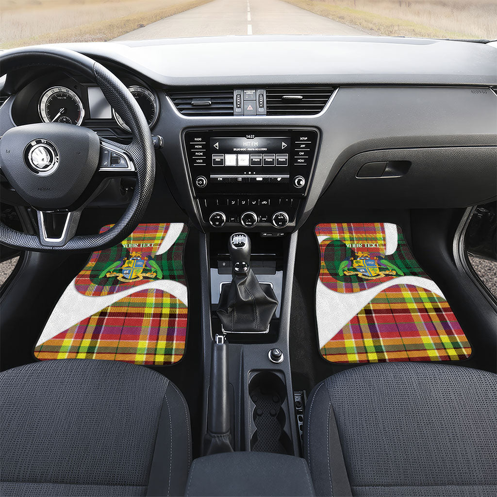 Personalized Bon Fete Kweyol Dominica Car Mats Creole Day Coat Of Arms Madras Motifs
