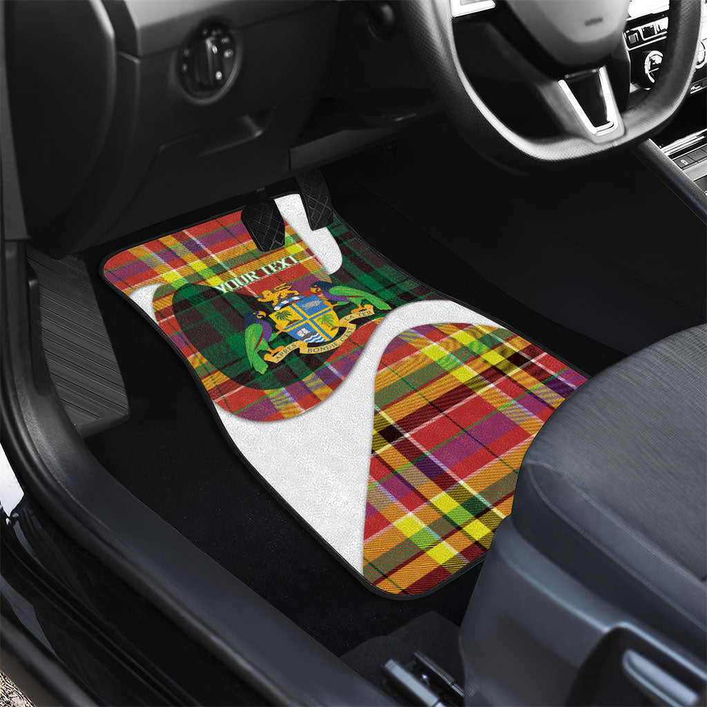 Personalized Bon Fete Kweyol Dominica Car Mats Creole Day Coat Of Arms Madras Motifs