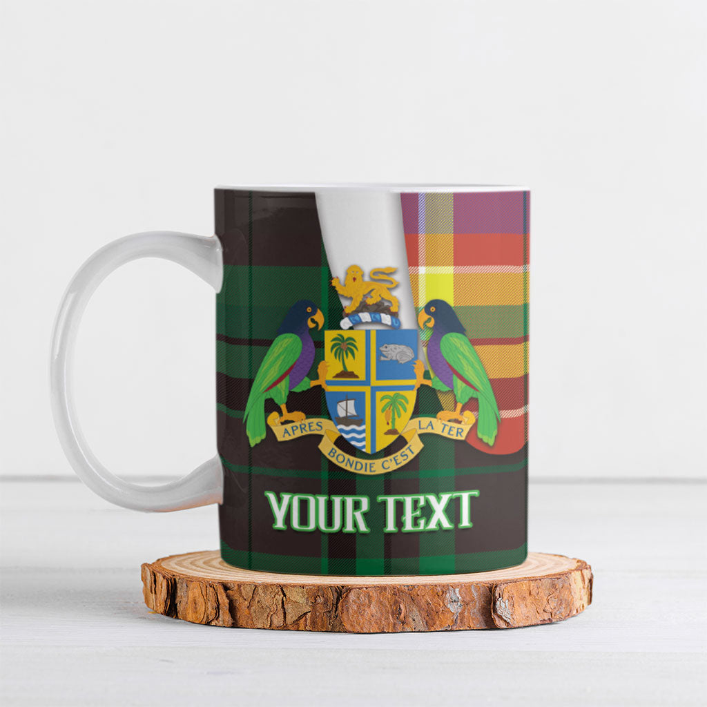 Personalized Bon Fete Kweyol Dominica Ceramic Mug Creole Day Coat Of Arms Madras Motifs