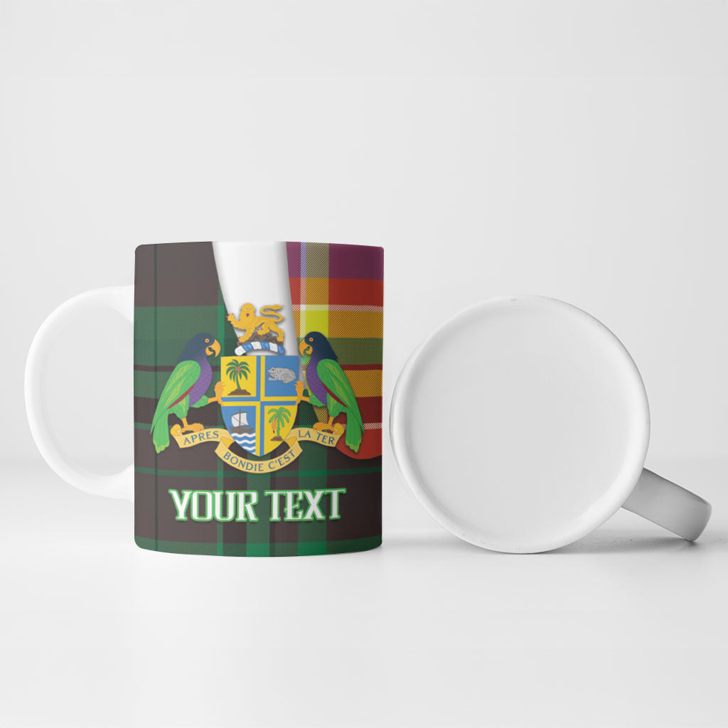 Personalized Bon Fete Kweyol Dominica Ceramic Mug Creole Day Coat Of Arms Madras Motifs
