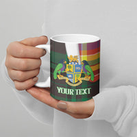 Personalized Bon Fete Kweyol Dominica Ceramic Mug Creole Day Coat Of Arms Madras Motifs