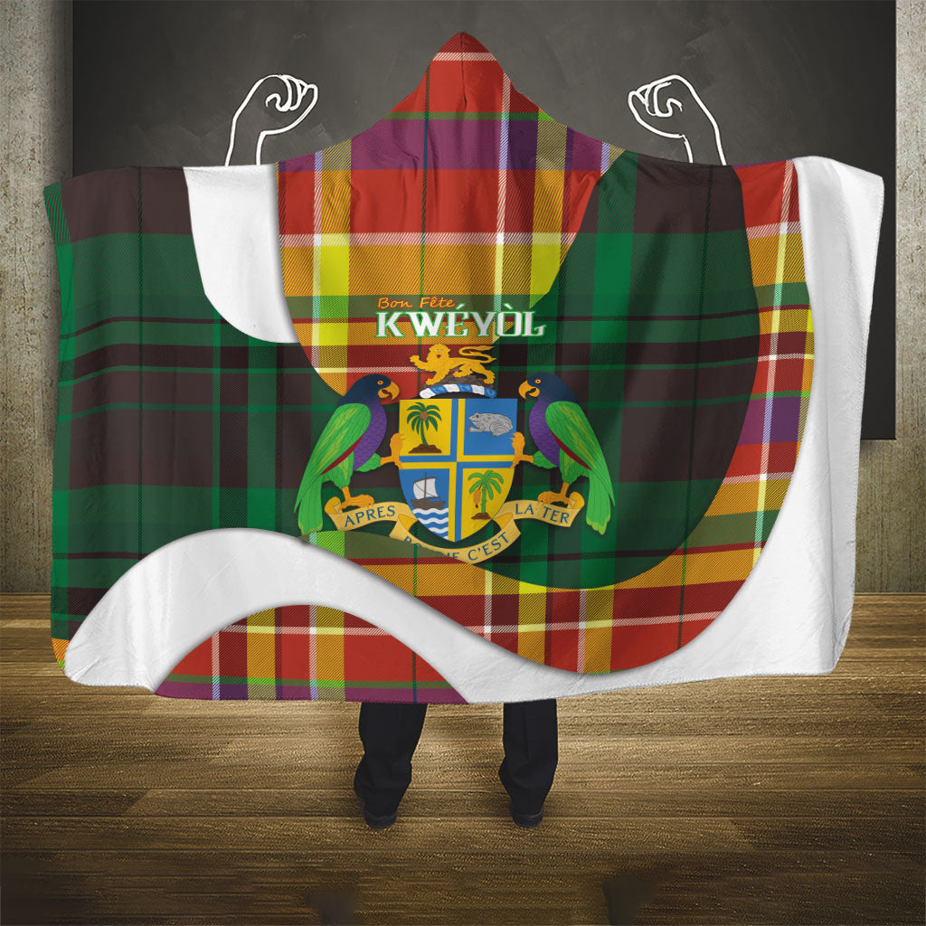 Bon Fete Kweyol Dominica Hooded Blanket Creole Day Coat Of Arms Madras Motifs