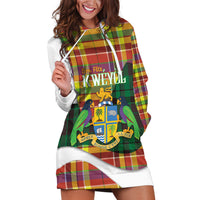 Personalized Bon Fete Kweyol Dominica Hoodie Dress Creole Day Coat Of Arms Madras Motifs
