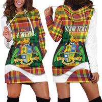 Personalized Bon Fete Kweyol Dominica Hoodie Dress Creole Day Coat Of Arms Madras Motifs