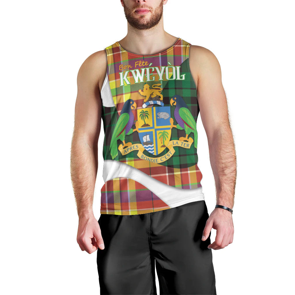 Personalized Bon Fete Kweyol Dominica Men Tank Top Creole Day Coat Of Arms Madras Motifs
