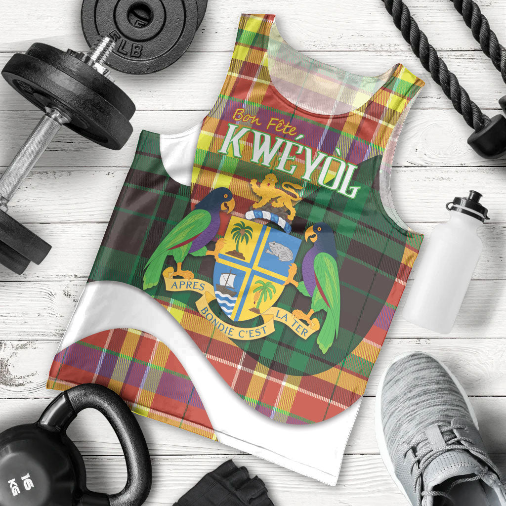 Personalized Bon Fete Kweyol Dominica Men Tank Top Creole Day Coat Of Arms Madras Motifs