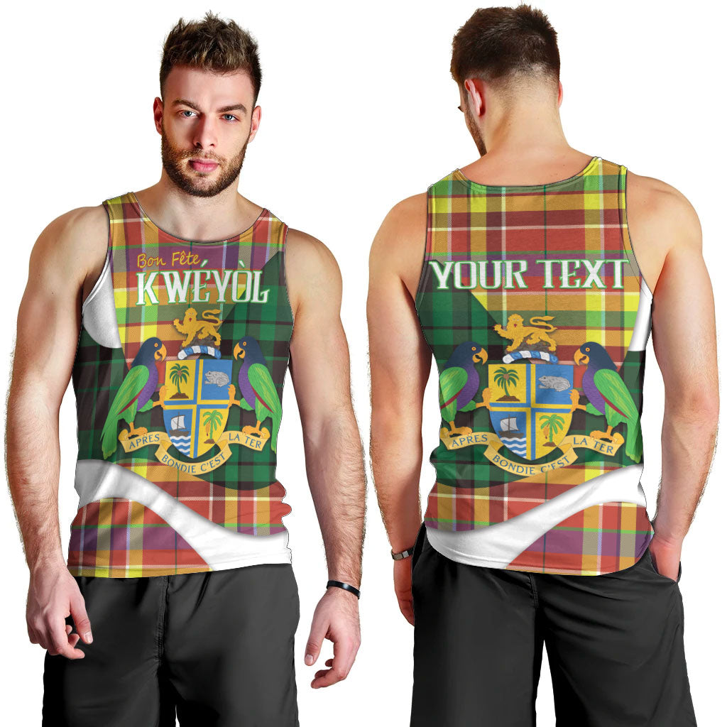 Personalized Bon Fete Kweyol Dominica Men Tank Top Creole Day Coat Of Arms Madras Motifs