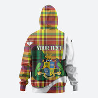 Personalized Bon Fete Kweyol Dominica Zip Hoodie Creole Day Coat Of Arms Madras Motifs