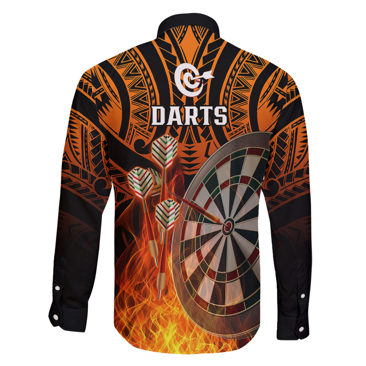 Personalised Polynesian Darts Family Matching Puletasi Dress and Hawaiian Shirt Fire Burning With Tribal Tattoo - Wonder Print Shop