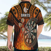 Personalised Polynesian Darts Hawaiian Shirt Fire Burning With Tribal Tattoo - Wonder Print Shop