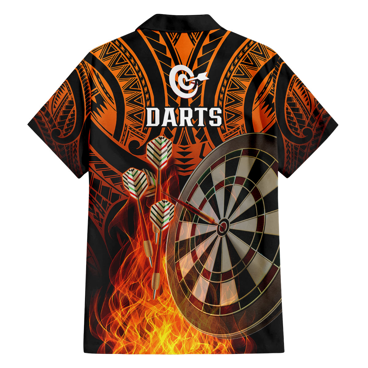 Personalised Polynesian Darts Kid Hawaiian Shirt Fire Burning With Tribal Tattoo - Wonder Print Shop