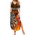 Personalised Polynesian Darts Summer Maxi Dress Fire Burning With Tribal Tattoo - Wonder Print Shop