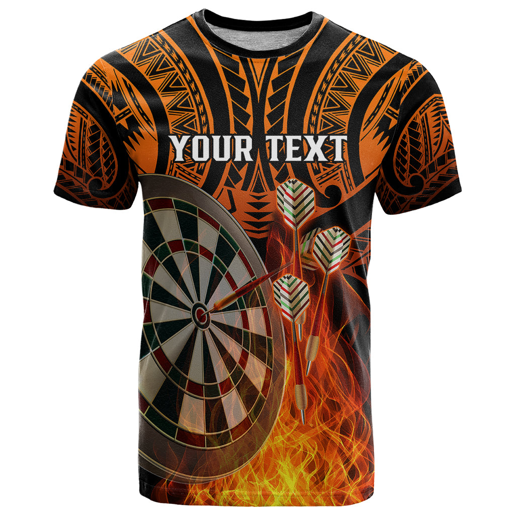 Personalised Polynesian Darts T Shirt Fire Burning With Tribal Tattoo - Wonder Print Shop