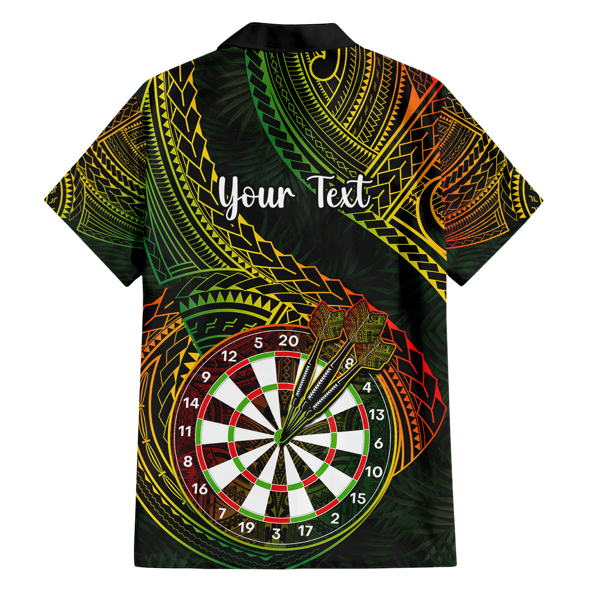 Personalised Polynesian Darts Family Matching Mermaid Dress and Hawaiian Shirt Dart Lovers Tribal Pattern Mix Tropical Leaves - Wonder Print Shop