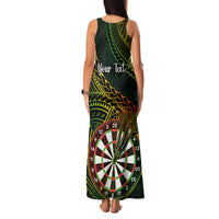 Personalised Polynesian Darts Family Matching Tank Maxi Dress and Hawaiian Shirt Dart Lovers Tribal Pattern Mix Tropical Leaves - Wonder Print Shop