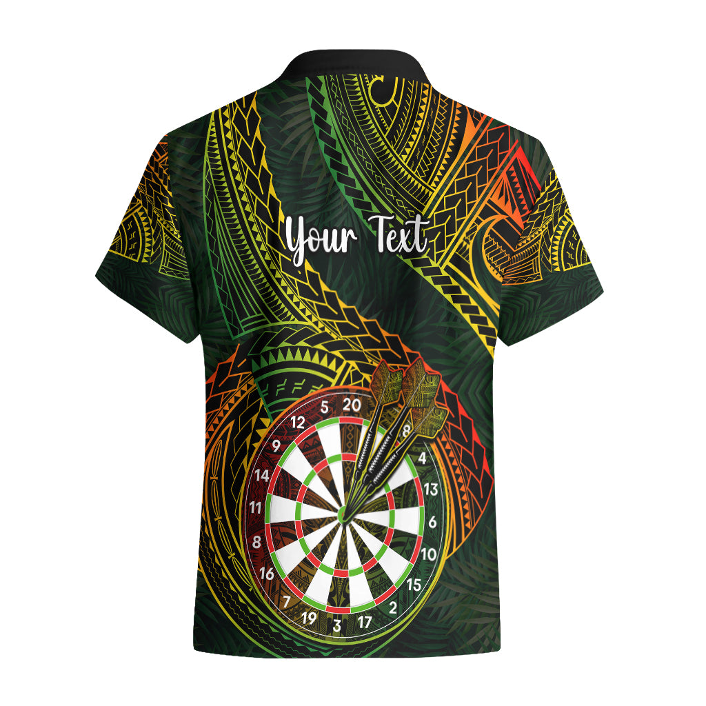 Personalised Polynesian Darts Hawaiian Shirt Dart Lovers Tribal Pattern Mix Tropical Leaves - Wonder Print Shop