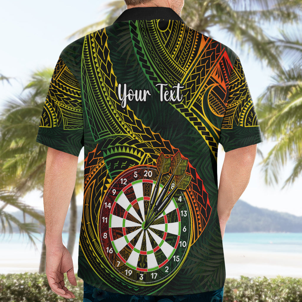 Personalised Polynesian Darts Hawaiian Shirt Dart Lovers Tribal Pattern Mix Tropical Leaves - Wonder Print Shop