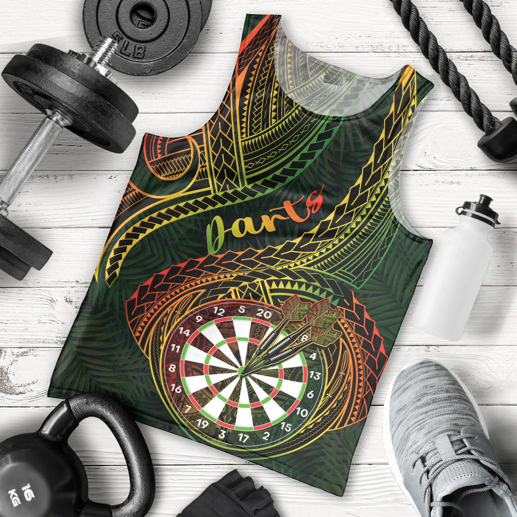 personalised-polynesian-darts-men-tank-top-dart-lovers-tribal-pattern-mix-tropical-leaves